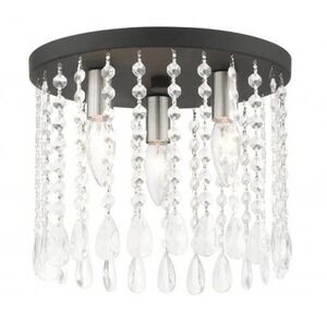 Livex Lighting 51067-04 3 Light Flush Mount Elizabeth Style Crystal Chandelier!
